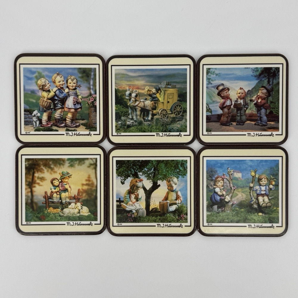 Vintage 1986 Hummel Coasters Set of 6 M.J. Hummel Papernell Made England Cottage - Picture 1 of 12